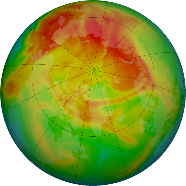 Arctic ozone map for 09 April 2012